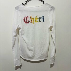 ZADIG and Voltaire Cheri Rhinestone back long sleeve XS